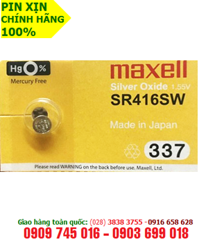 Maxell SR416SW; Pin Maxell SR416SW silver oxide 1.55V chính hãng Maxell Nhật